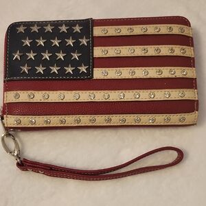 Montana West American Flag Studded Wristlet